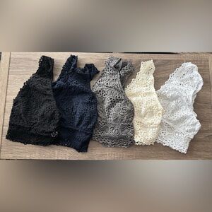 Altar'd State Lace Bralette Collection - Black, Navy, Gray, Cream, White